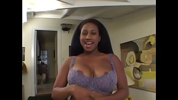 Busty ebony chick with big ass gets facial after rough sex with a white dude
